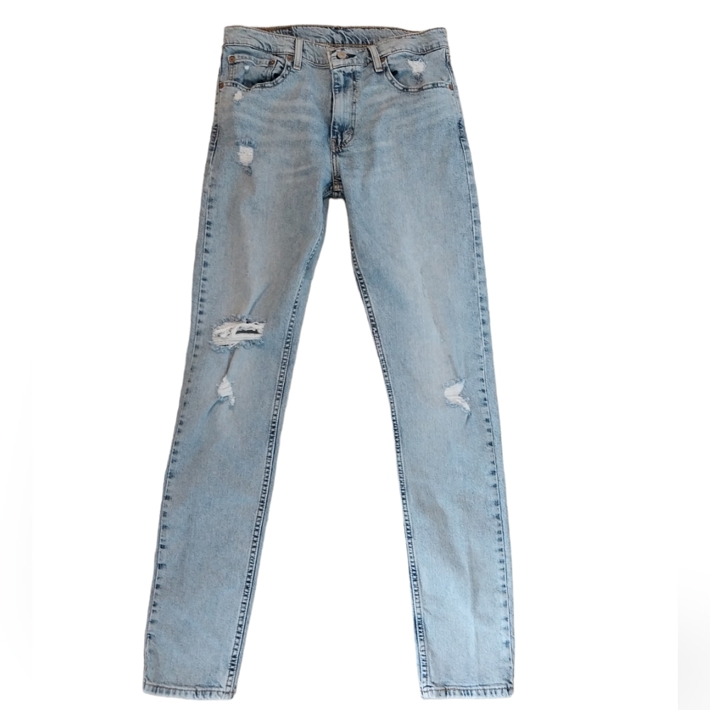 Levi's 512 men's Jeans light wash distressed W32 L36 pants light blue